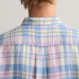 GANT Regular Fit Linen Madras Short Sleeve Shirt