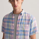 GANT Regular Fit Linen Madras Short Sleeve Shirt