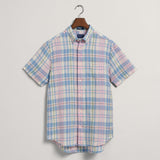 GANT Regular Fit Linen Madras Short Sleeve Shirt