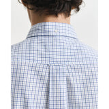 GANT Regular Fit Micro Checked Classic Poplin Shirt In Clear Sky