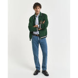 GANT Regular Fit Micro Checked Classic Poplin Shirt In Clear Sky