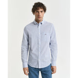 GANT Regular Fit Micro Checked Classic Poplin Shirt In Clear Sky