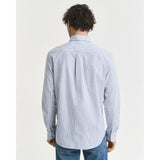 GANT Regular Fit Micro Checked Classic Poplin Shirt In Clear Sky