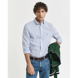 GANT Regular Fit Micro Checked Classic Poplin Shirt In Clear Sky