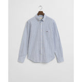 GANT Regular Fit Micro Checked Classic Poplin Shirt In Clear Sky
