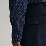 GANT Regular Fit Micro Print Shirt in Marine