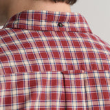 GANT Regular Fit Micro Tartan Flannel Shirt in Plumped Red