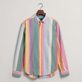 GANT Regular Fit Multi Stripe Oxford Shirt Perky Pink
