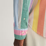 GANT Regular Fit Multi Stripe Oxford Shirt Perky Pink