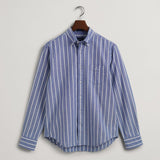 GANT Regular Fit Oxford Wide Stripe Shirt College Blue