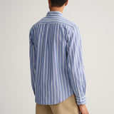 GANT Regular Fit Oxford Wide Stripe Shirt College Blue