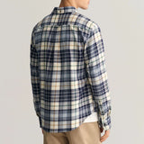 Gant Regular Fit Plaid Flannel Checked Shirt in Cream
