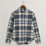 Gant Regular Fit Plaid Flannel Checked Shirt in Cream