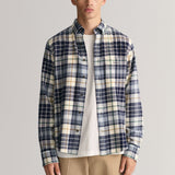 Gant Regular Fit Plaid Flannel Checked Shirt in Cream