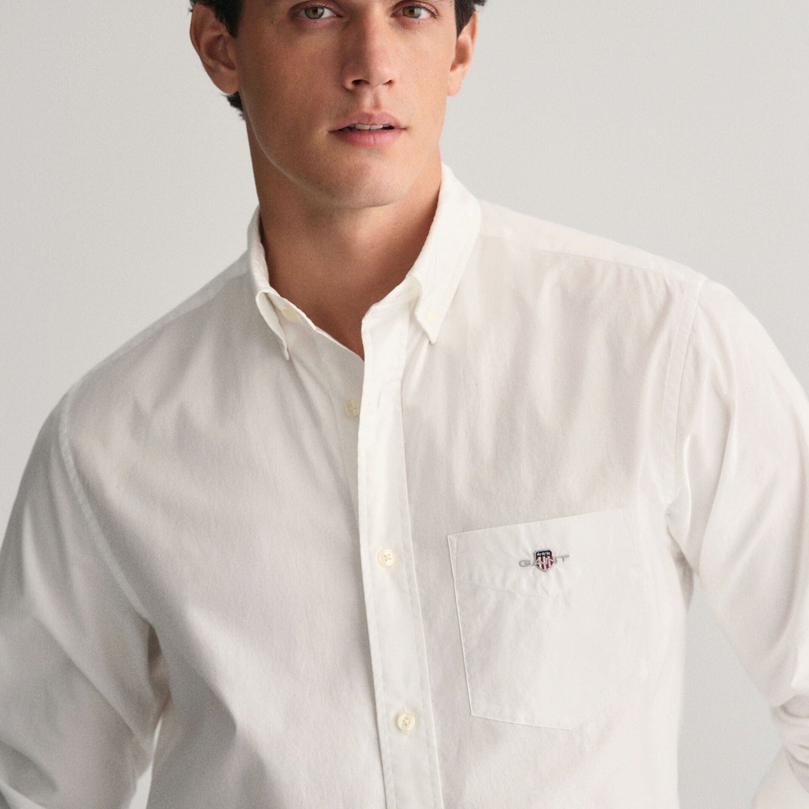 3000100-410 Gant heren overhemd donkerblauw poplin 1knoops button down 3000100-410 Gant heren overhemd donkerblauw poplin 1knoops button down