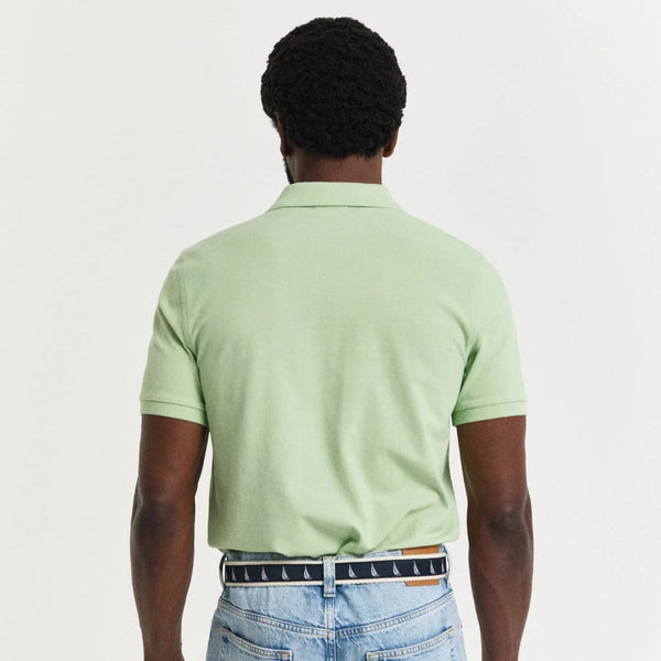 GANT Regular Fit Shield Piqué Polo Shirt in Apple Green
