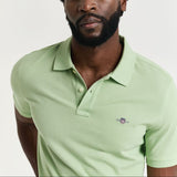 GANT Regular Fit Shield Piqué Polo Shirt in Apple Green