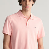 GANT Regular Fit Shield Piqué Polo Shirt in Bubbelgum Pink