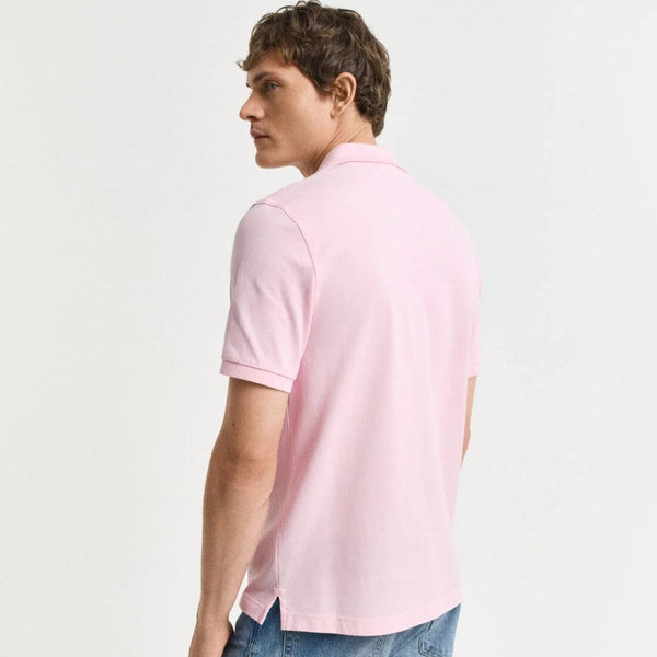 GANT Regular Fit Shield Piqué Polo Shirt in California Pink