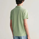 GANT Regular Fit Shield Piqué Polo Shirt in Milky Matcha