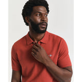 GANT Regular Fit Shield Piqué Polo Shirt In Modern Rust