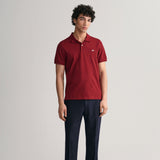 Gant Regular Fit Shield Piqué Polo Shirt in Plumped Red