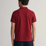 Gant Regular Fit Shield Piqué Polo Shirt in Plumped Red