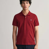 Gant Regular Fit Shield Piqué Polo Shirt in Plumped Red
