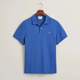 GANT Regular Fit Shield Piqué Polo Shirt in Rich Blue