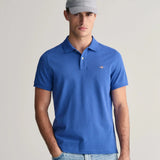 GANT Regular Fit Shield Piqué Polo Shirt in Rich Blue