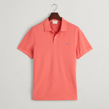 GANT Regular Fit Shield Piqué Polo Shirt in Sunset Pink