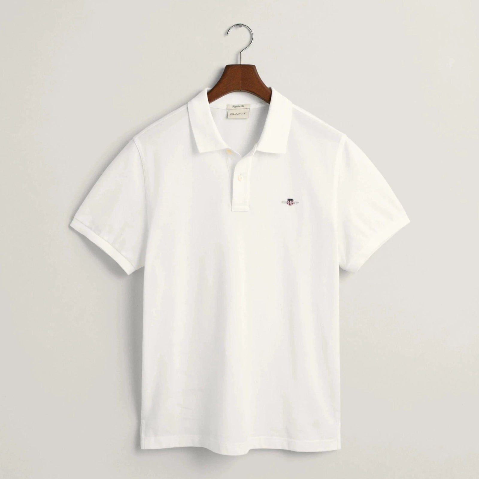 Gant Regular Fit Shield Piqué Polo Shirt in White