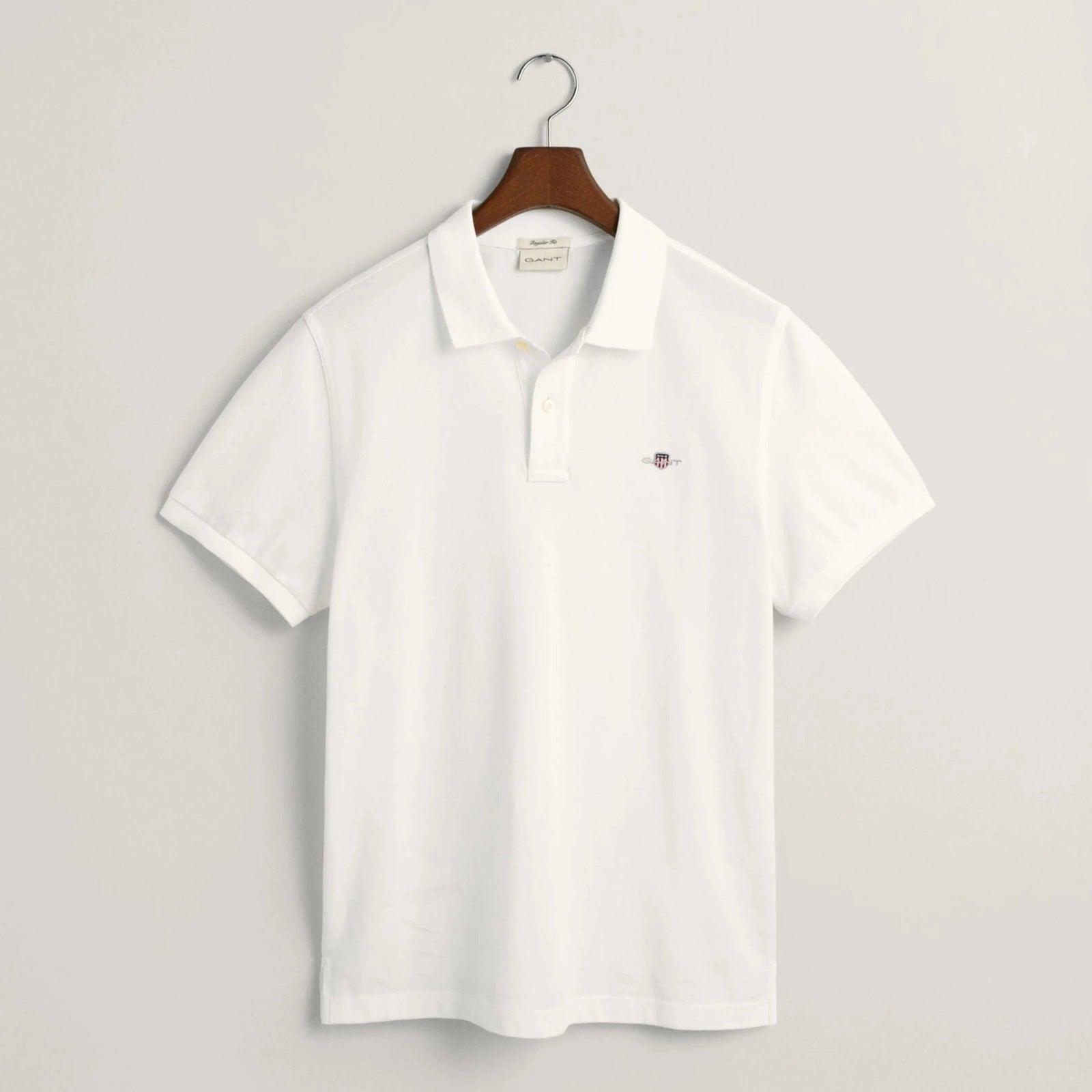 GANT Regular Fit Shield Pique Polo Shirt in White