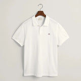 Gant Regular Fit Shield Piqué Polo Shirt in White