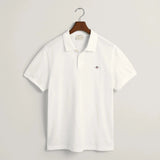 GANT Regular Fit Shield Piqué Polo Shirt in White
