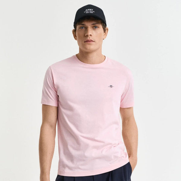 GANT Regular Fit Shield T-Shirt in California Pink