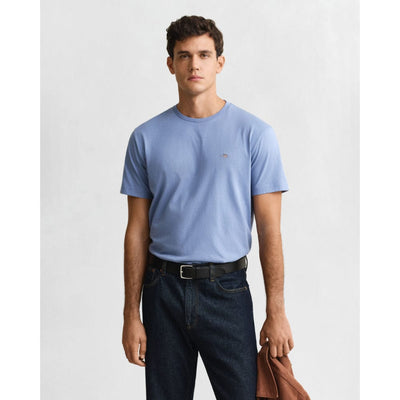 GANT Regular Fit Shield T-Shirt in Faded Denim