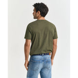 GANT Regular Fit Shield T-Shirt In Khaki Green Melange