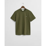 GANT Regular Fit Shield T-Shirt In Khaki Green Melange