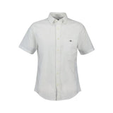 GANT Regular Fit Short Sleeve Dobby Shirt In White