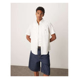 GANT Regular Fit Short Sleeve Dobby Shirt In White