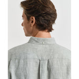 GANT Regular Fit Short Sleeve Linen Shirt In Kalamata Green