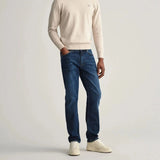 GANT Regular Fit Straight Jean Mid Blue