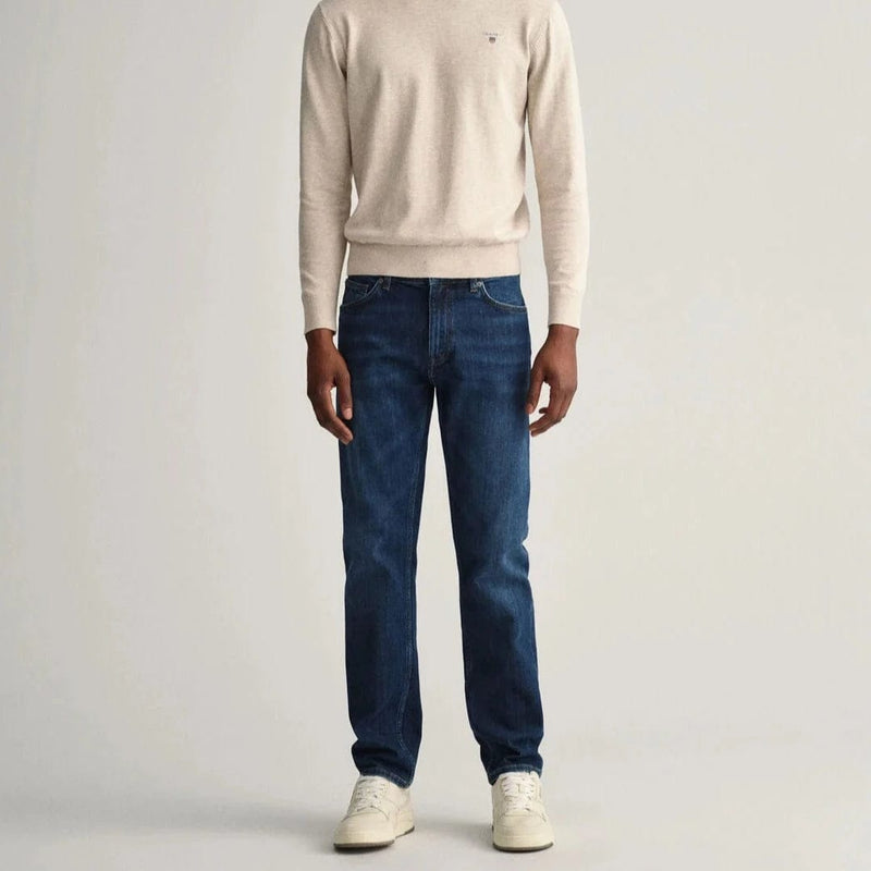 GANT Regular Fit Straight Jean Mid Blue