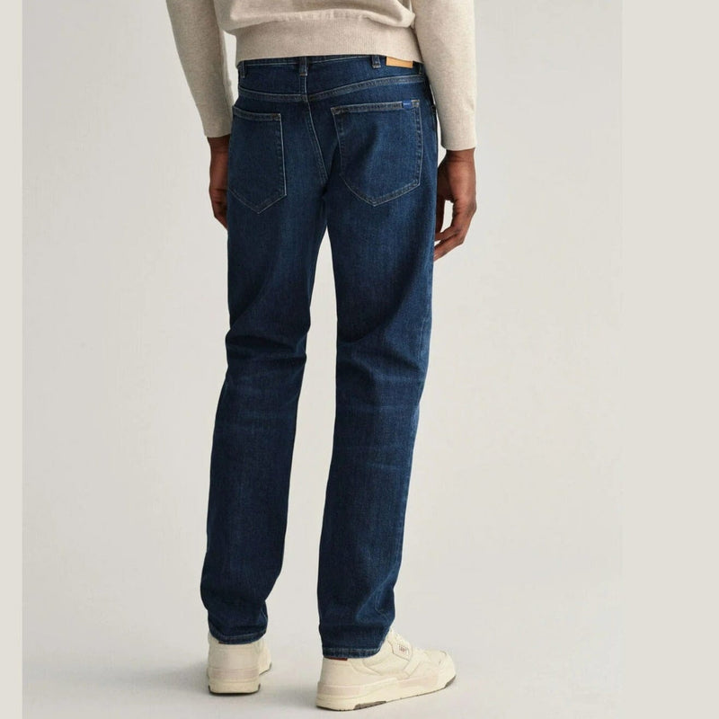GANT Regular Fit Straight Jean Mid Blue