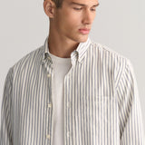 Gant Regular Fit Striped Archive Oxford Shirt in Eggshell