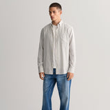 Gant Regular Fit Striped Archive Oxford Shirt in Eggshell