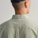 GANT Regular Fit Striped Broadcloth Shirt Kalamata Green