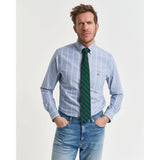 GANT Regular Fit Striped Classic Oxford Shirt In Rich Blue