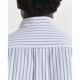 GANT Regular Fit Striped Classic Poplin Shirt In Clear Sky